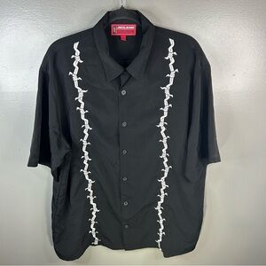 Vintage Y2K JNCO Jeans Barbed Wire Black Shirt Size Large Grunge Rave